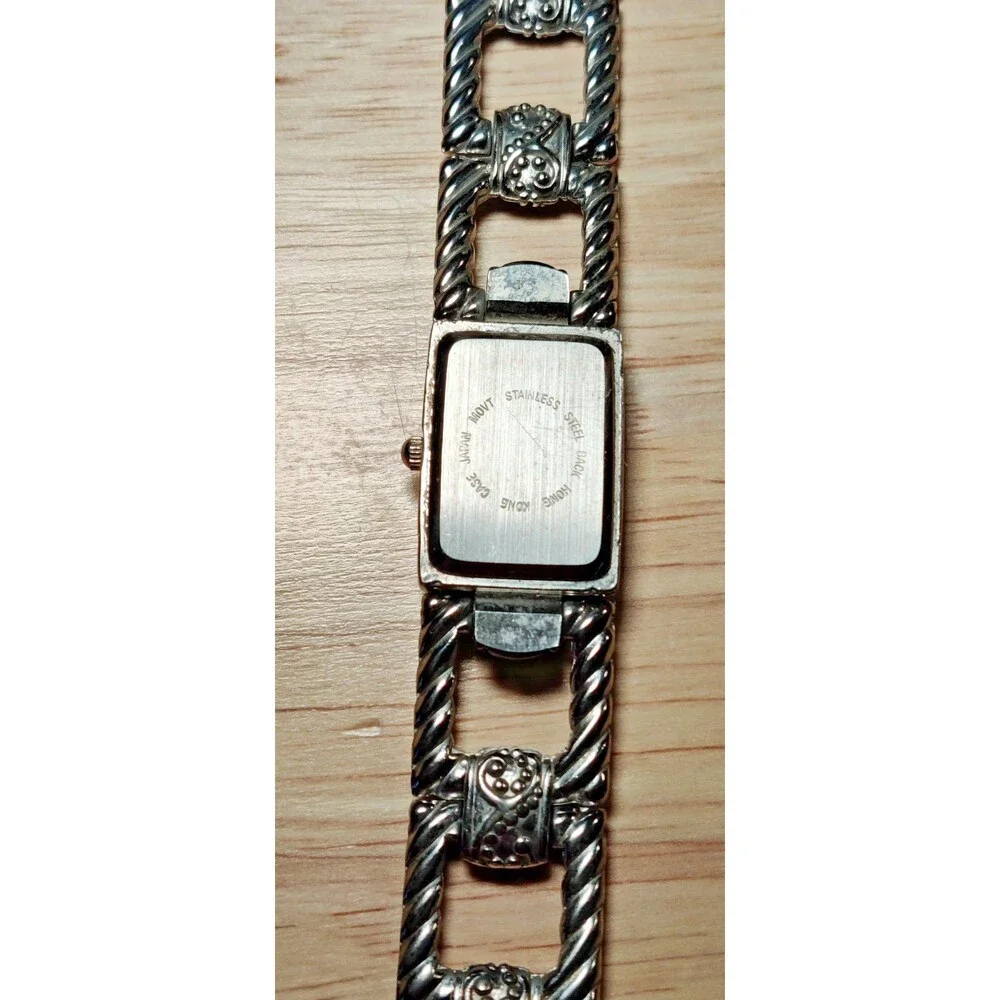 Womens Sunrise Watch Quartz Japan Movement Sliver Tone-New Battery Installed